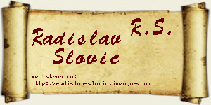 Radislav Slović vizit kartica